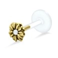 Gemstone Flower labrets Push-in LA-1036
